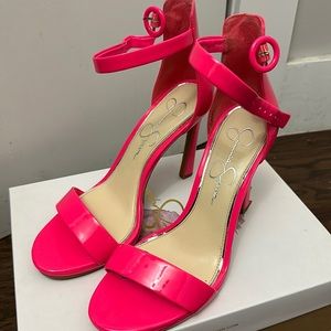 Jessica Simpson hot pink strappy sandals